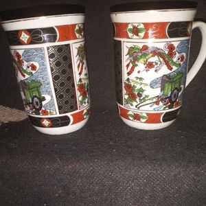 2 IMARI CUPS MADE IN JAPAN
